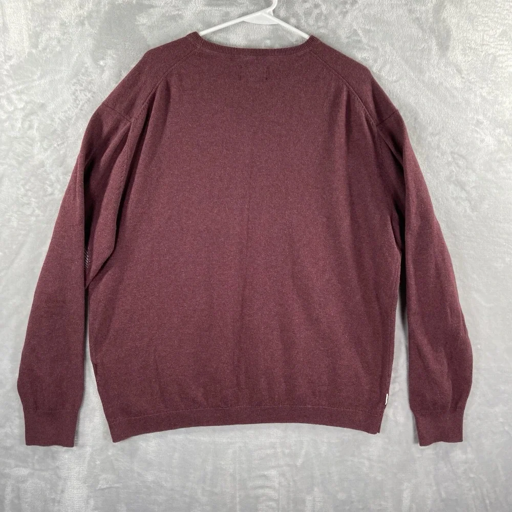 Linksoul Sweater Mens XL Pebble Beach Golf Cotton Cashmere Elbow Patches Red